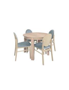 Zestaw Bernardin okrągły stół rozkładany z 4 krzesłami sonoma